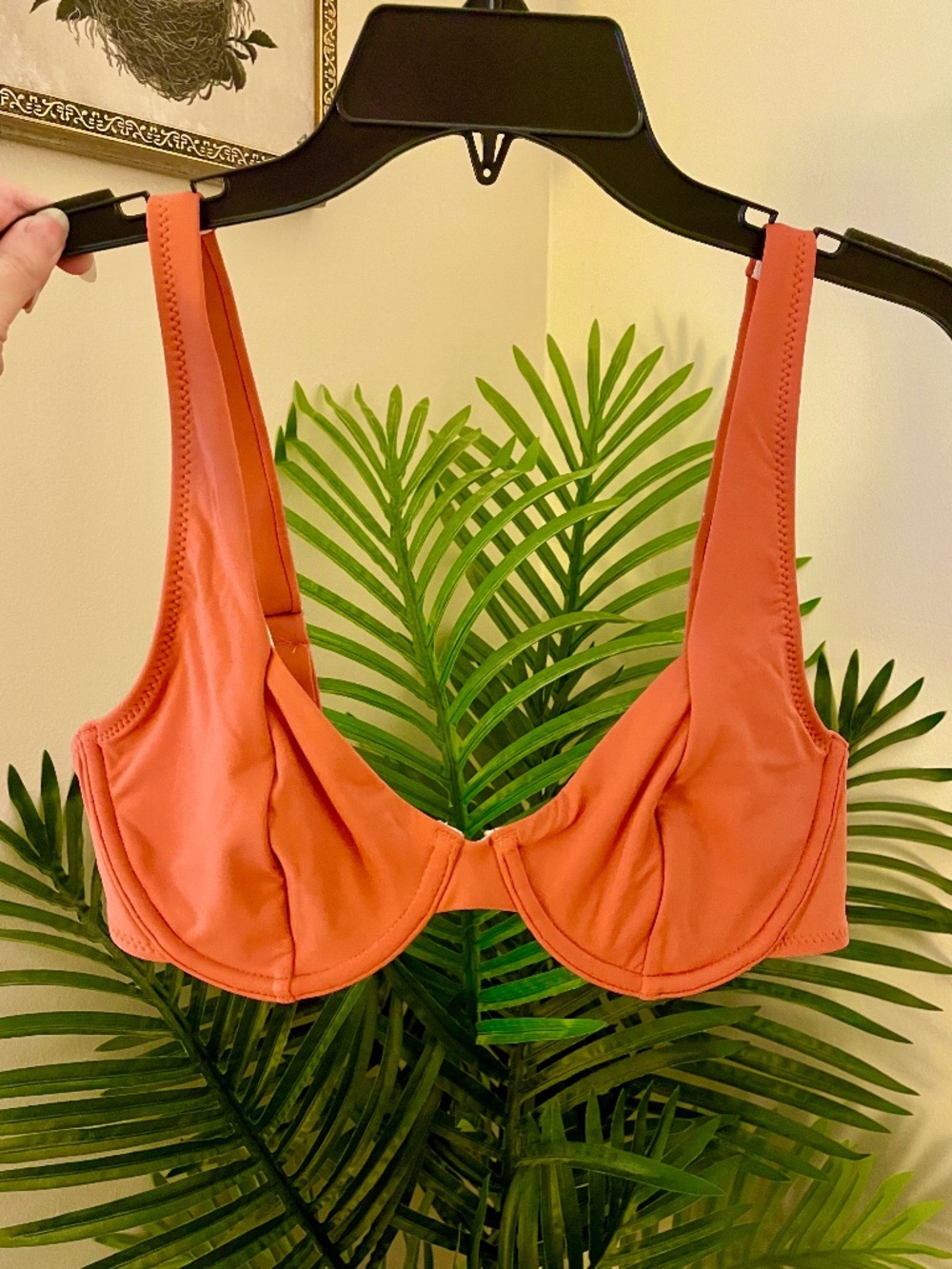 NWOT Rhythm Bikini Top in Coral/Terracotta